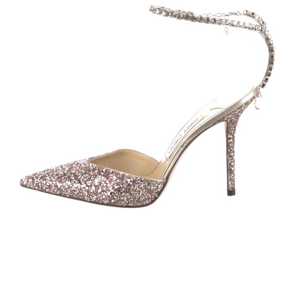 Jimmy Choo Saeda Pump in Glitter Pink size 10 / 40 - Picture 8 of 8
